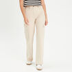 Pantalon large poches cargo ecru femme