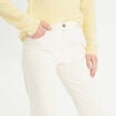 Pantalon straight velours ecru femme