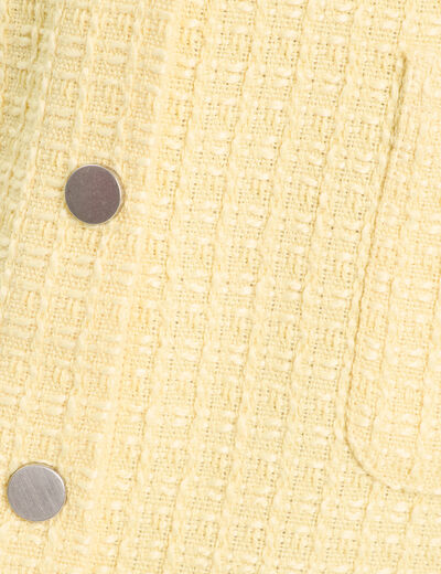 Jupe trapèze tweed jaune clair femme