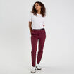 Pantalon cigarette ceinturé violet foncé femme