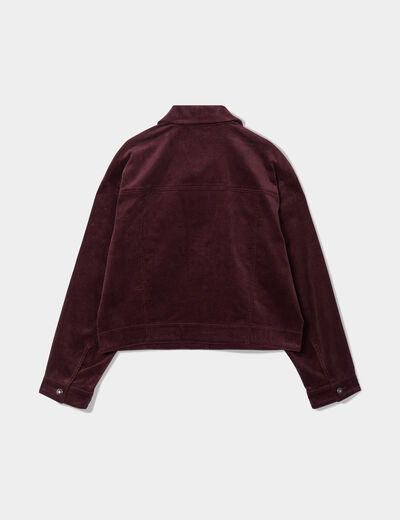 Veste velours côtelé droite marron femme