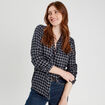 Chemise manches longues bleu foncé femme