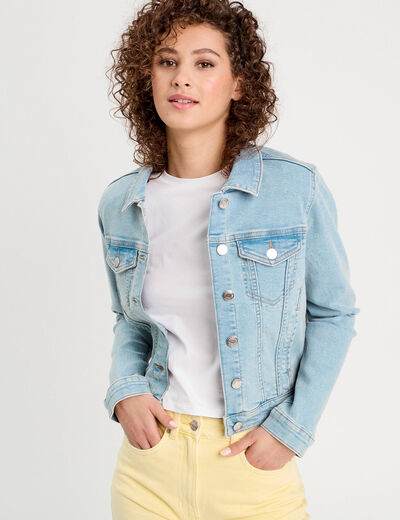 Veste en jean denim bleach femme