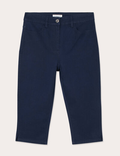 Pantalon capri bleu marine femme