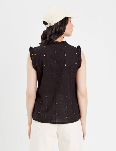 Blouse sans manches noir femme
