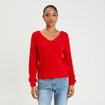 Pull d&eacute;tails coeur rouge femme