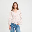 Blouse manches volants ecru femme