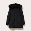 Parka droite avec capuche noir femme