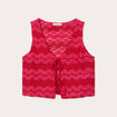 Gilet cropped crochet rose fushia femme