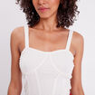 Débardeur bustier gauffré ecru femme