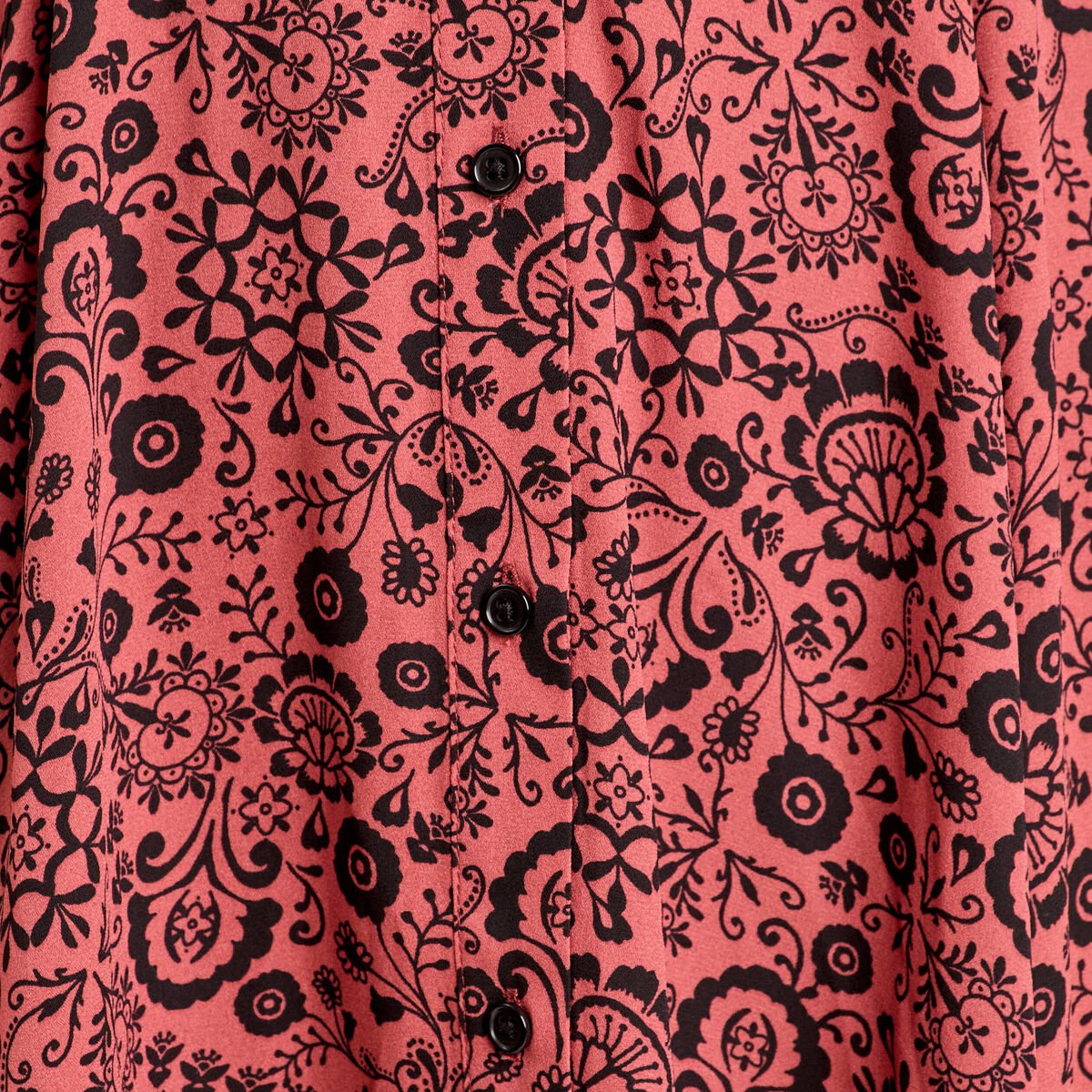Robe chemise évasée fluide rouge clair femme