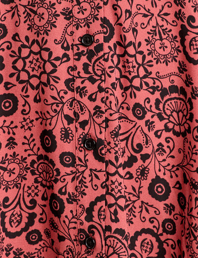 Robe chemise évasée fluide rouge clair femme