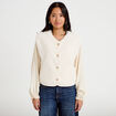 Gilet sans manches effet polaire ecru femme