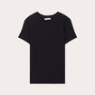 T-shirt manches courtes côtelé noir femme