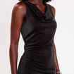 Robe longue fils m&eacute;tallis&eacute;s noir femme