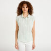 Chemise sans manches col classique vert clair femme