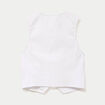 Gilet jean cintr&eacute; cropped sans manches blanc femme