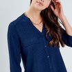 Chemise manches 3/4 bleu marine femme