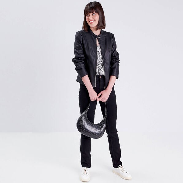 jeans droit taille haute denim noir femme Jeans droit taille haute denim noir femme
