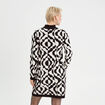 Robe pull droite col montant blanc femme