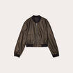 Veste bomber simili cuir noir femme