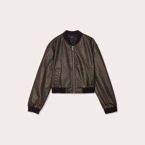 veste bomber simili cuir noir femme Veste bomber simili cuir noir femme