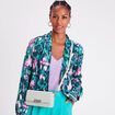 Veste teddy col châle vert femme