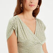 Blouse manches courtes vert femme