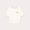 Pull manches courtes ecru femme
