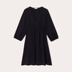 Robe évasée manches 3/4 noir femme