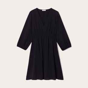 robe evasee manches 34 noir femme Robe évasée manches 3/4 noir femme
