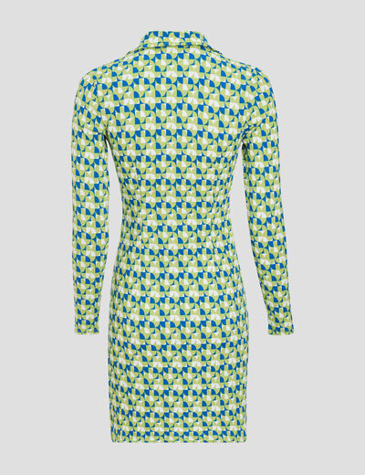Robe ajustée froncée vert femme