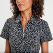 Robe évasée zippée noir femme