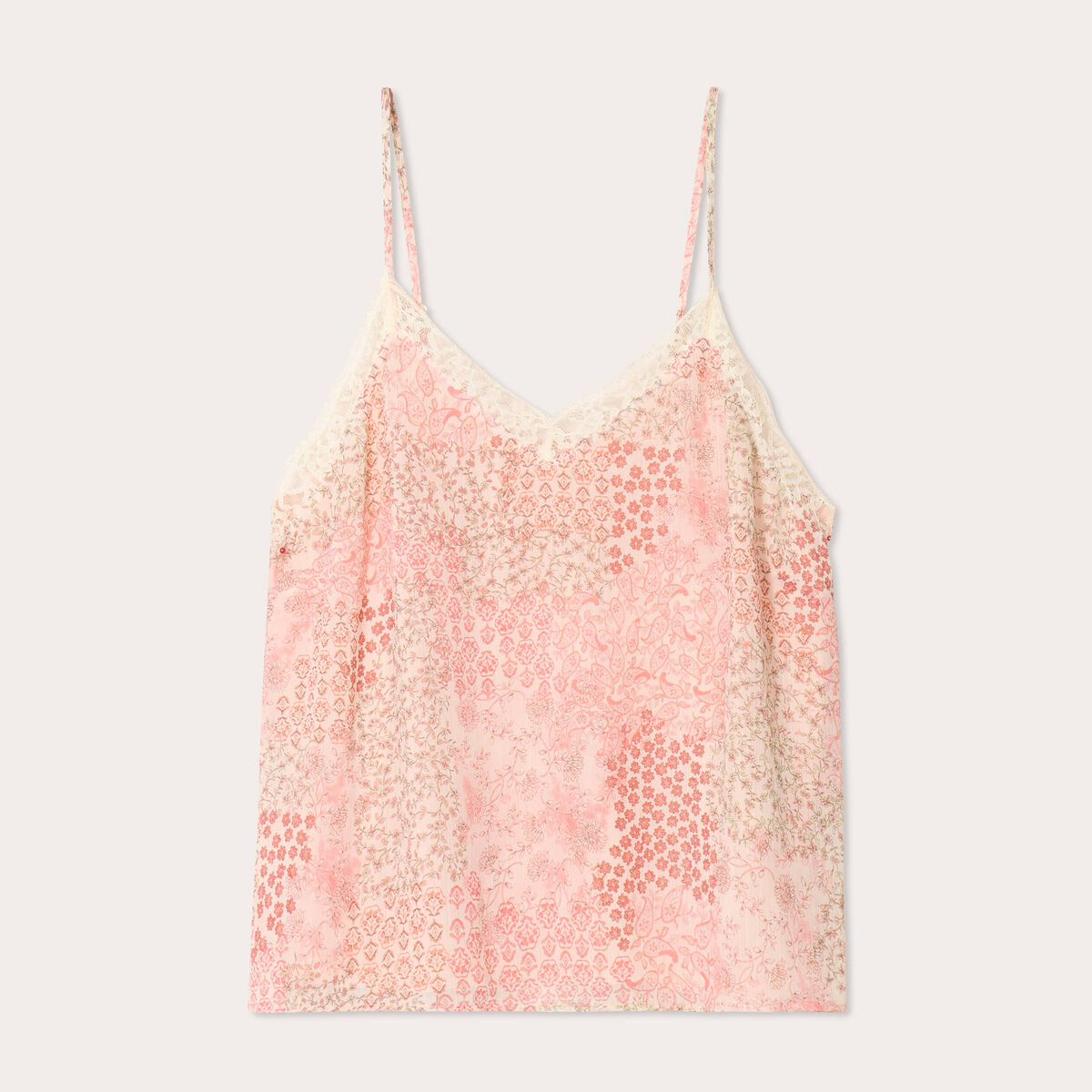 Caraco bretelles fines blanc femme