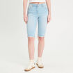 Bermuda skinny en jean denim bleach femme