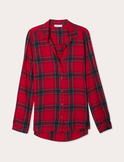 Chemise manches longues rouge femme