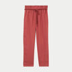 Pantalon large 7/8&egrave;me taille haute vieux rose femme