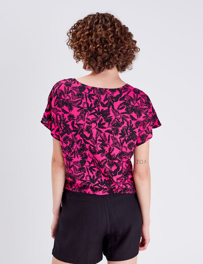 Blouse manches courtes rose femme