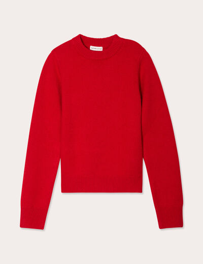 Pull manches longues rouge femme