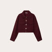 Veste tweed boutonnée bordeaux femme