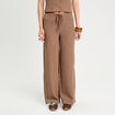 Pantalon large marron femme