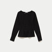 Top droit manches longues noir femme