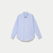 Chemise oversize manches longues bleu femme