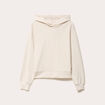 Sweat &agrave; capuche manches longues ecru femme
