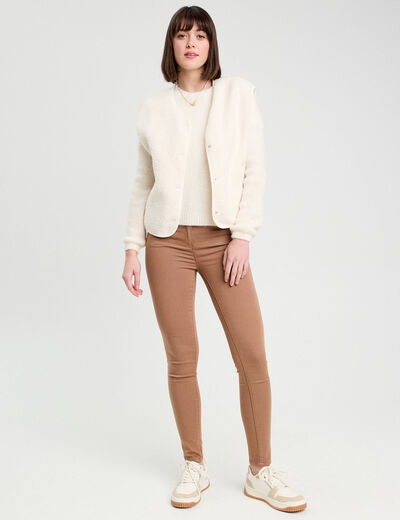 Pantalon skinny push up marron femme