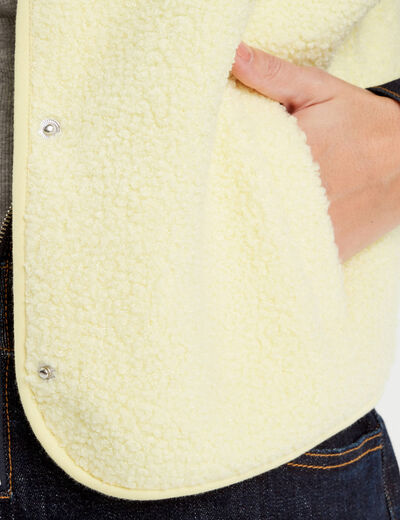 Gilet polaire sans manches jaune clair femme