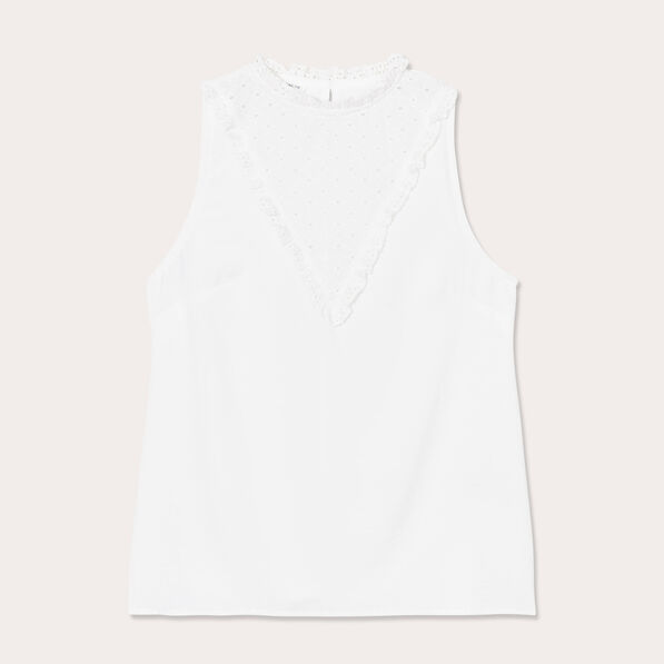 blouse sans manches ecru femme Blouse sans manches ecru femme