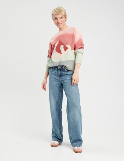 Pull manches longues vert pastel femme