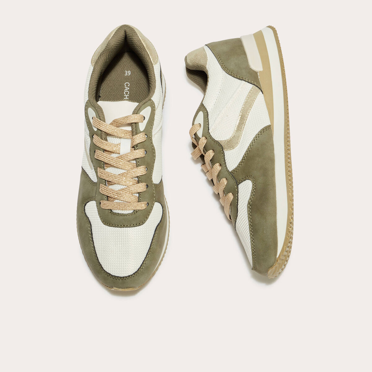 Sneakers plates vert kaki femme
