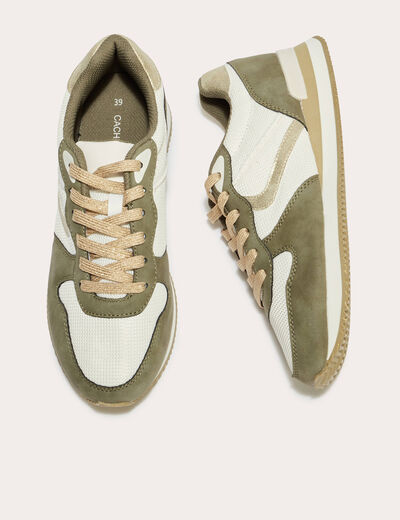 Sneakers plates vert kaki femme